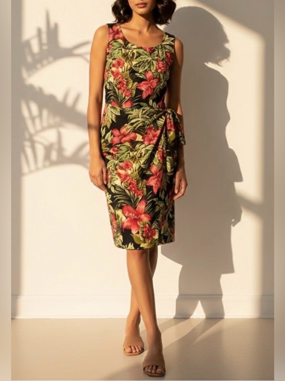 Melissa Harper Petite Tropical Floral Dress – Size 8P (Vintage)